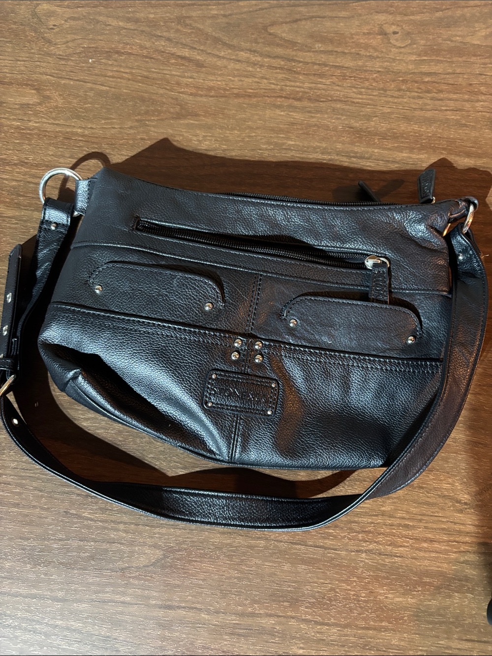 Stone & Co. Black Leather Crossbody Shoulder Bag